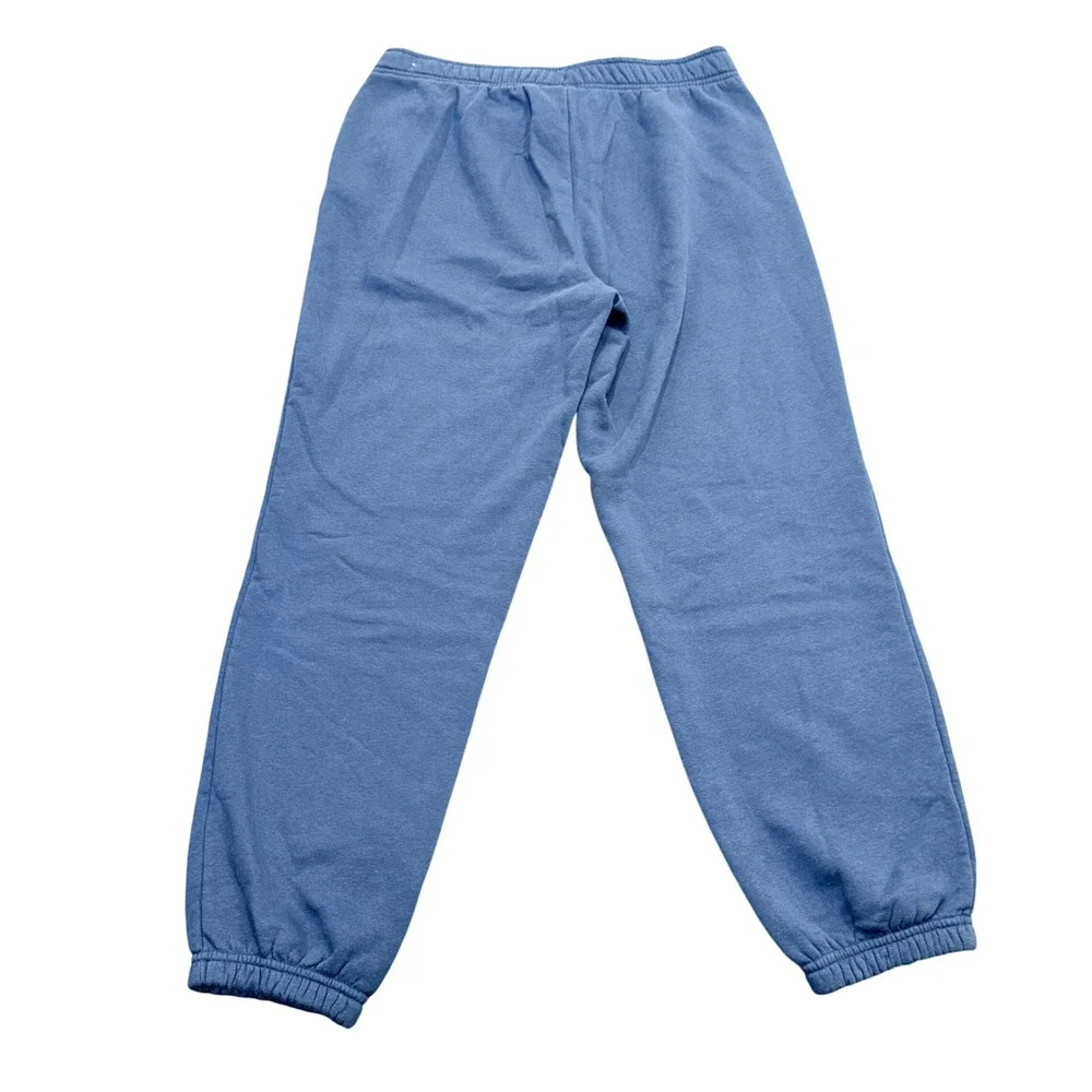 Reebok‎ Mens Blue Fleece Jogger Sweatpants Relaxed Fit Drawstring Elastic Cuffs